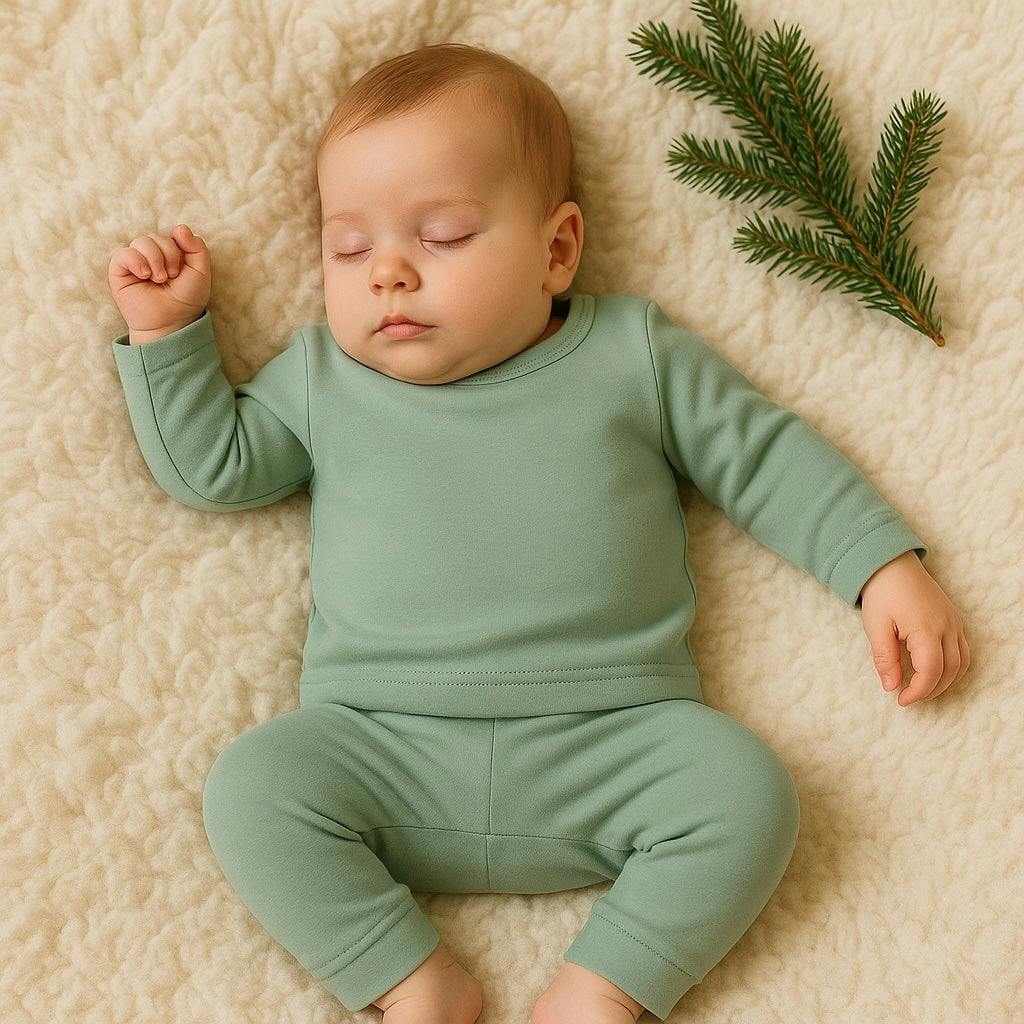 baby pajamas | Basil Green