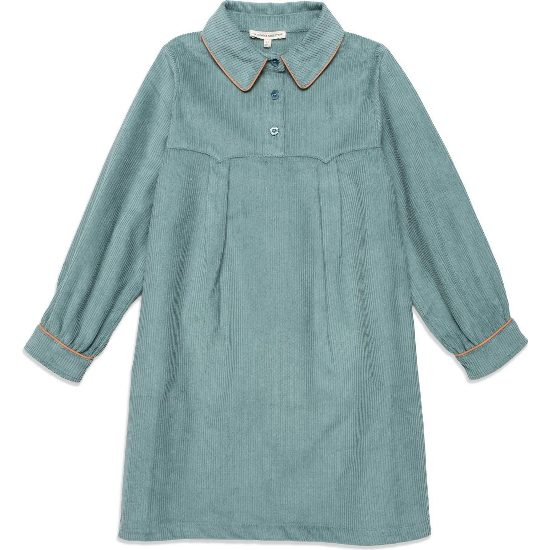 Shirtdress in Teal Tambourine Corduroy