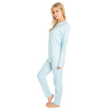 Women's Sky Blue Jersey Long PJ Set - Organic Stretch Cotton