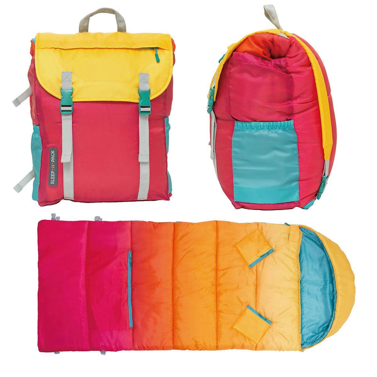 PRE-ORDER — Sleep-N-Pack™ – Big Kid Size | Color Block Sunset Ombre