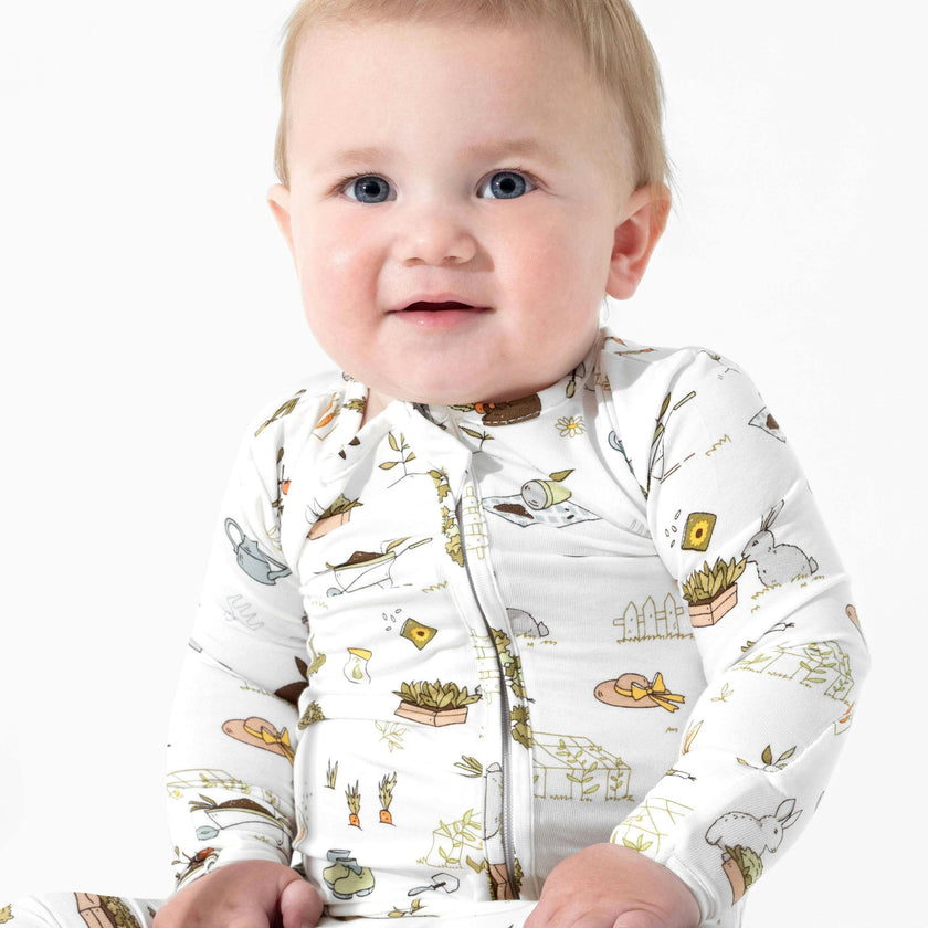 Bunny Garden Bamboo Convertible Footie