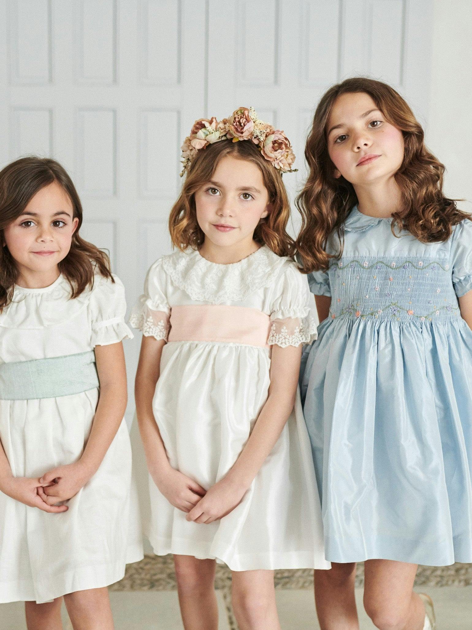 Ivory Tabitha Silk Ceremony Girl Dress