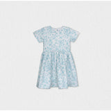 Eryna Girl Dress Short Sleeve, Aqua Flower
