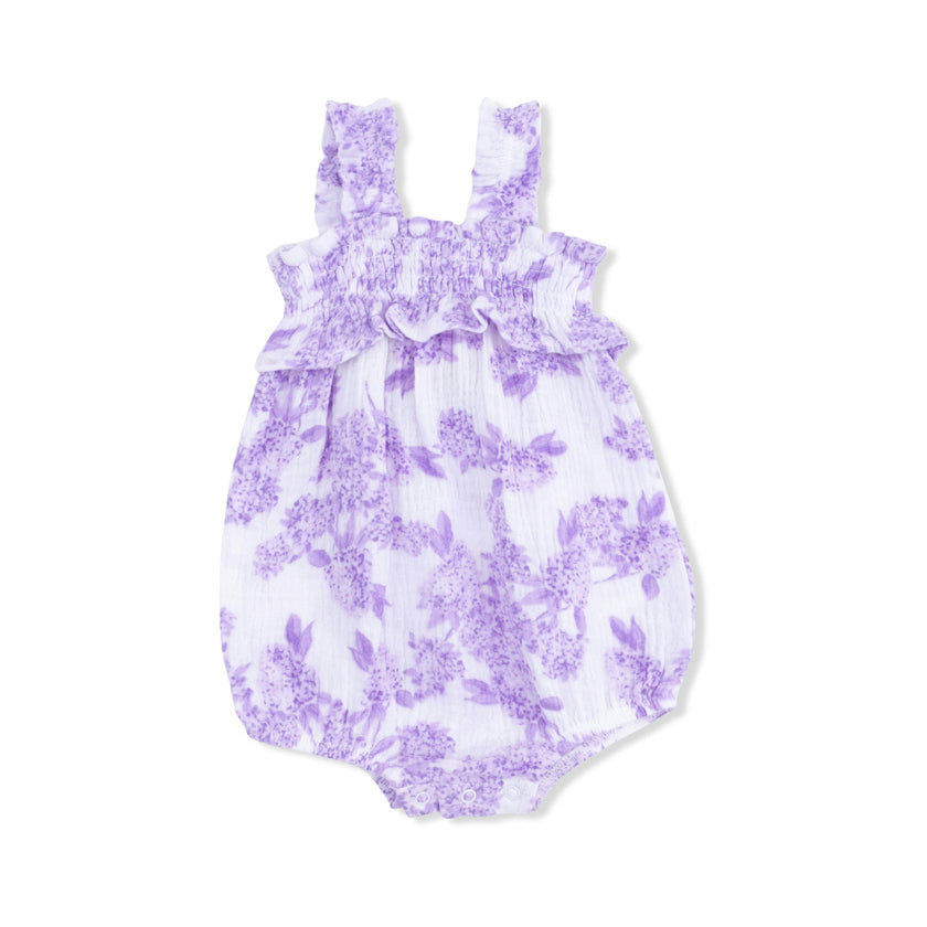 Lilac Floral - Ruffly Strap Bubble