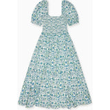 Nicky Hilton x La Coqueta Blue Bow Floral London Women Long Dress