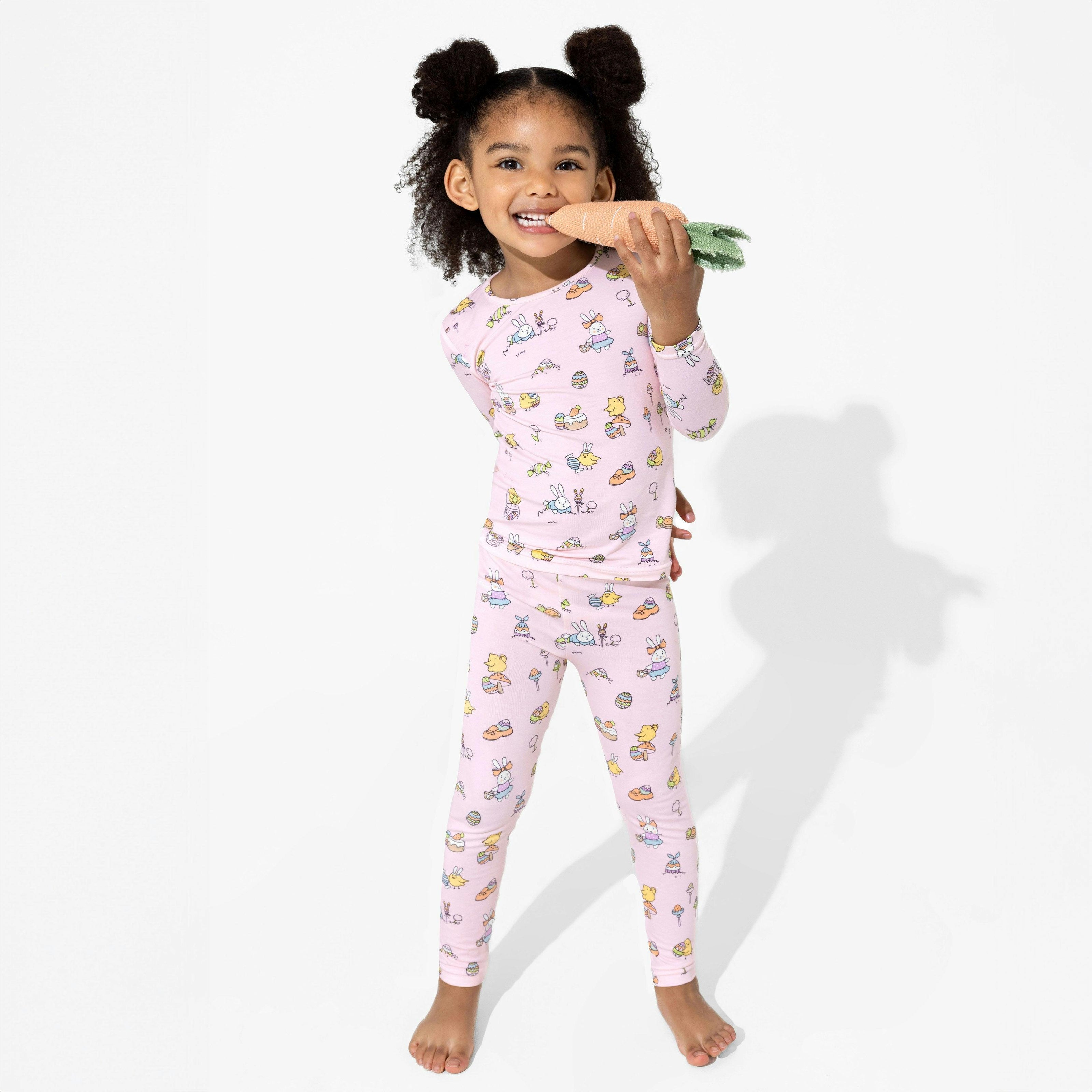 Easter Pink Bamboo Kids Pajamas
