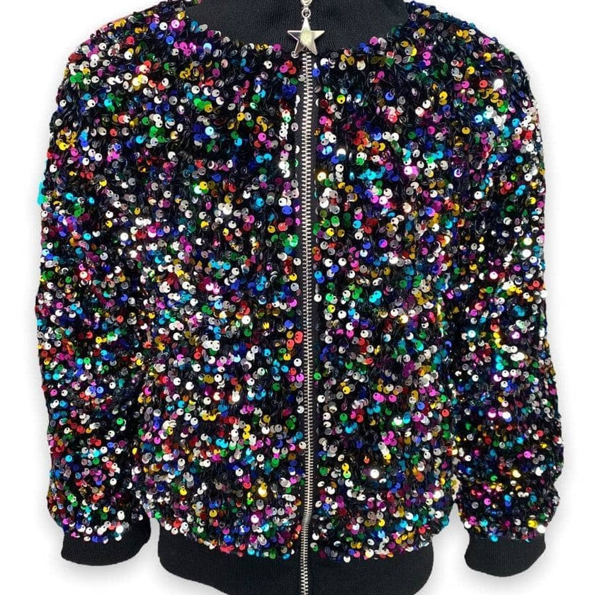 Women's Shimmering Stardust Sequin Bomber