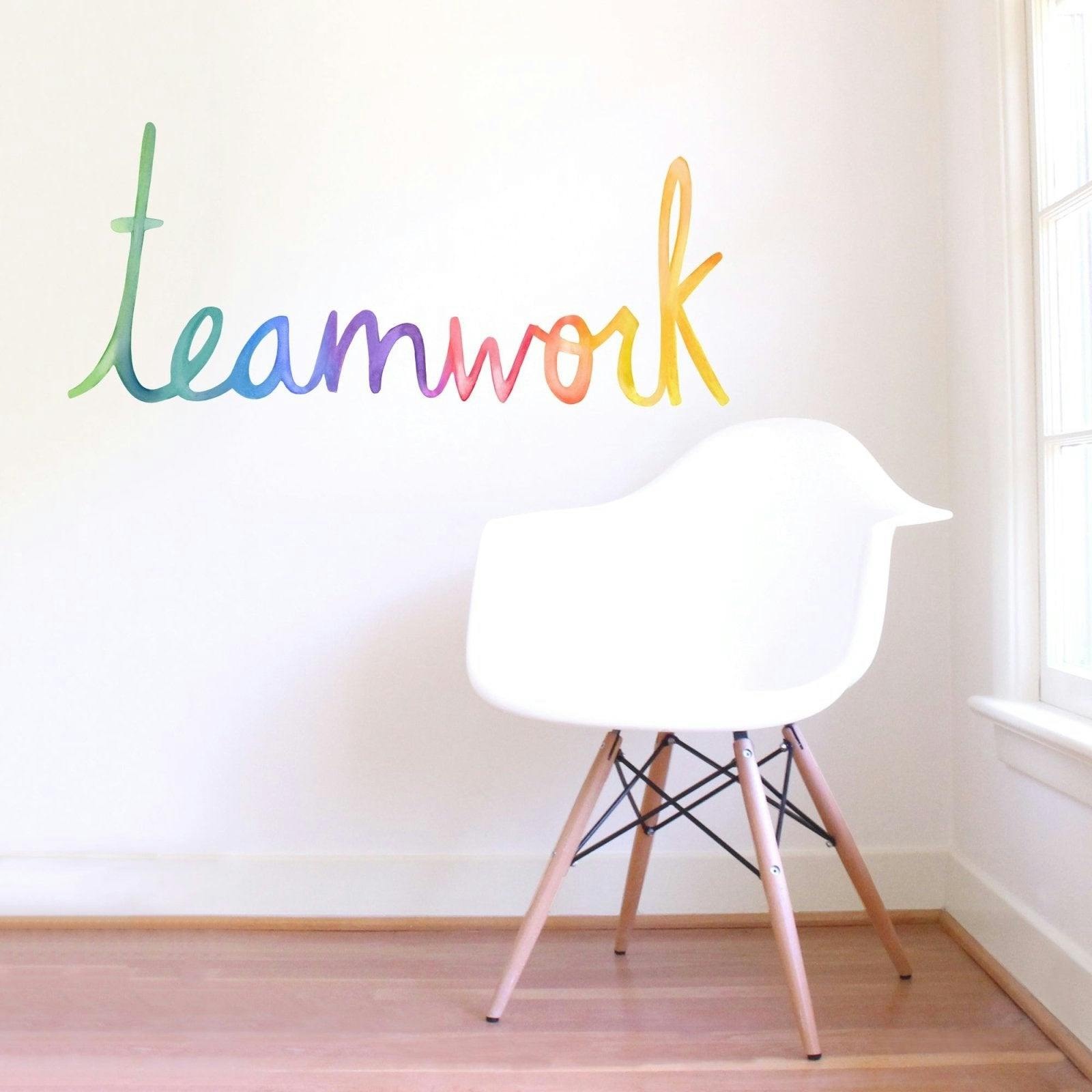 Watercolor Words • Teamwork • Peel-and-Stick Wall Decals