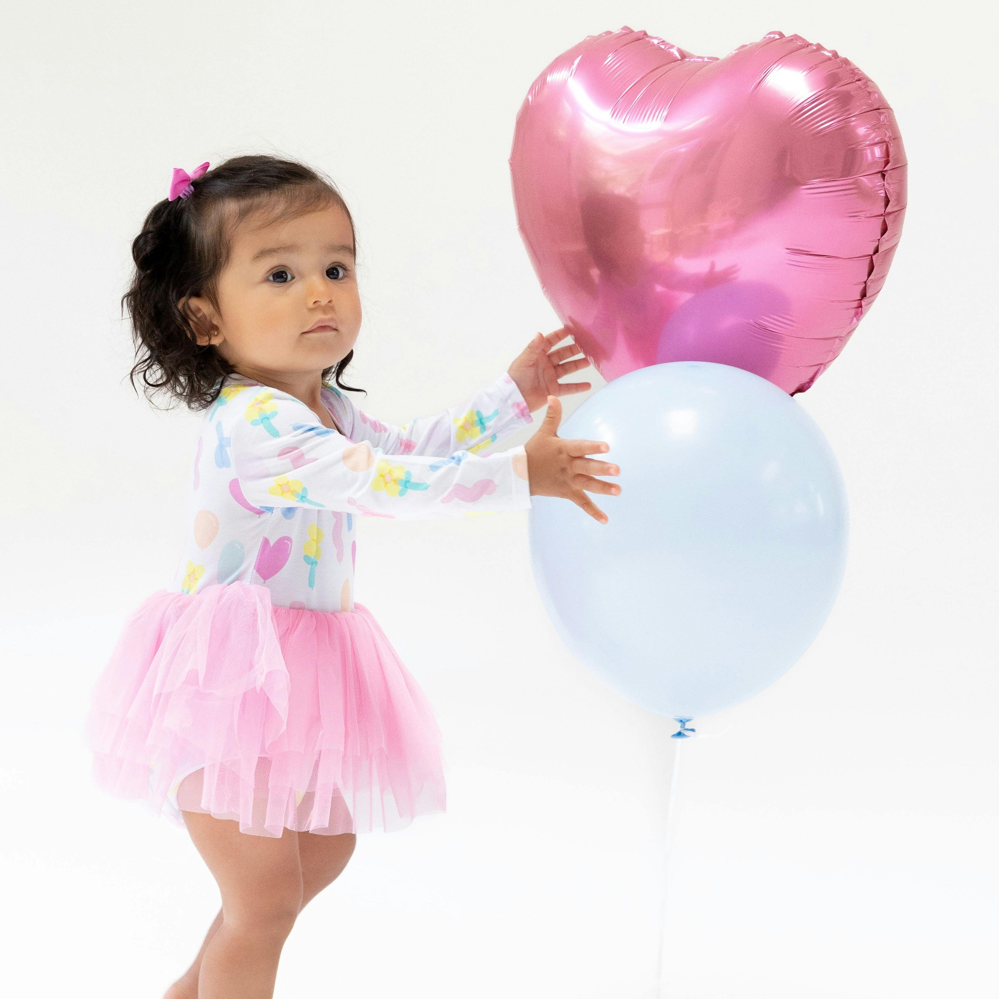 Balloon Animals - Pink - Long Sleeve Tutu Bodysuit