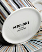 Coffee Cup & Saucer STRIPES Set of 2 in Luxury Box Jenkins 148 diam. 2.3", H 2.5", Cap. 4 oz, Saucer diam. 4.75"