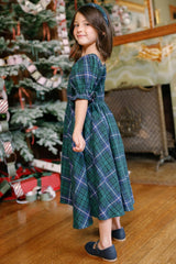 Mini Teagan Dress in Emerald Plaid