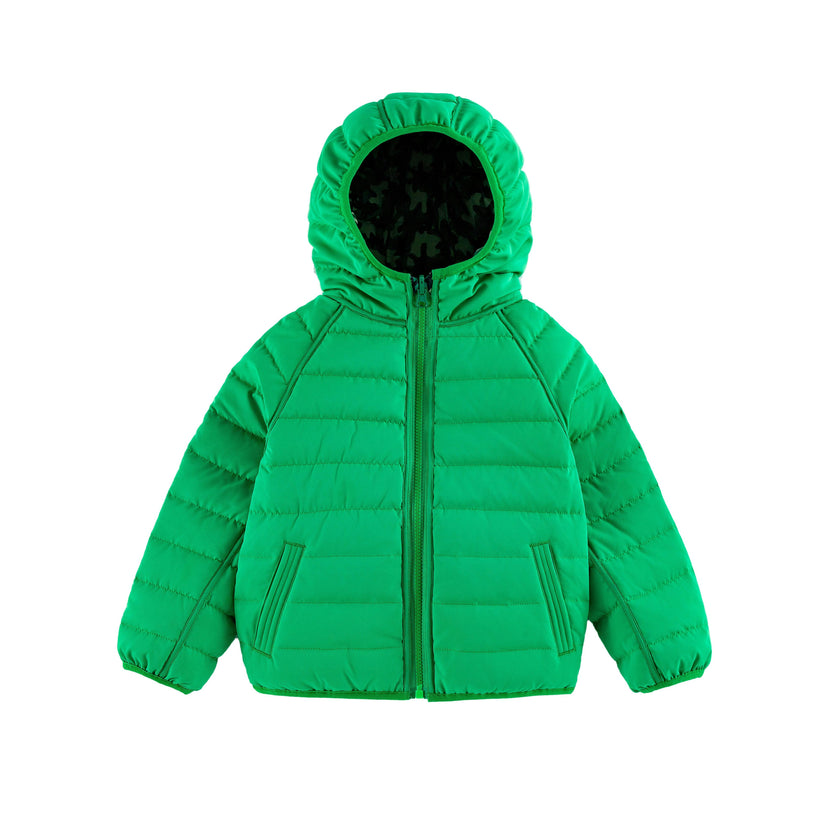 Ryan Reversible Puffer Hood Zipper Down Jacket