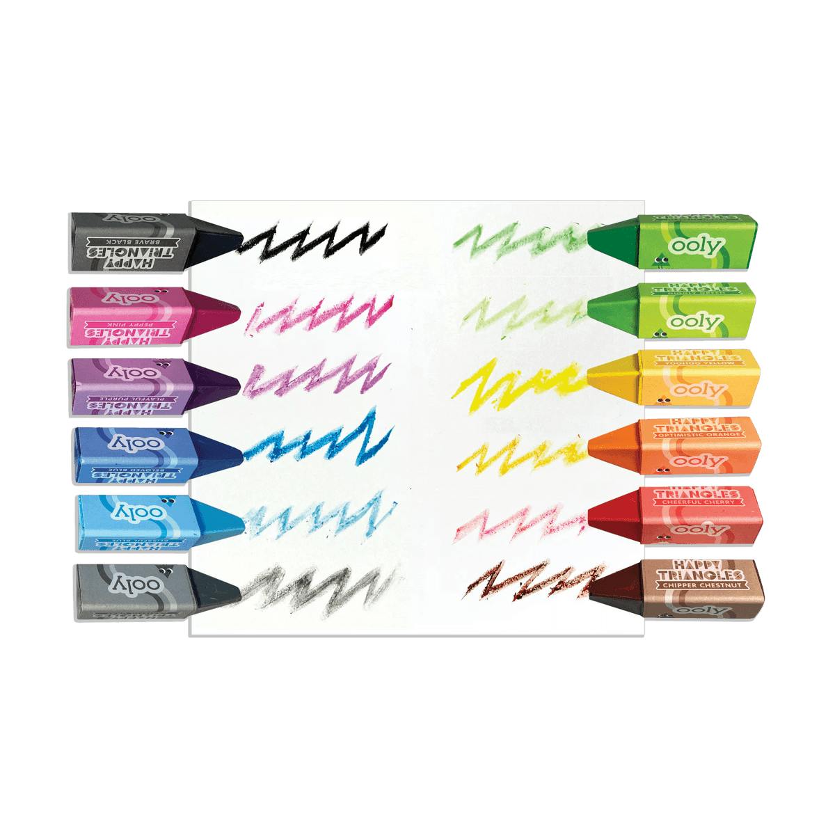Happy Triangles Jumbo Crayons - Easy Grip - Set of 12