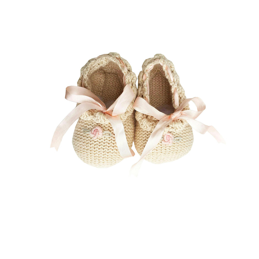 Roses Ballerinas in Ecru