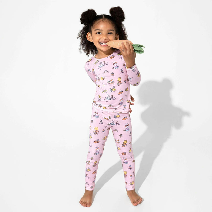 Easter Pink Bamboo Kids Pajamas
