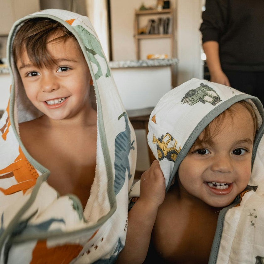 Toddler Hooded Towel - Dino Names