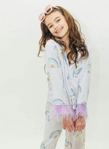 Rainbow Feather Trims Silky Set