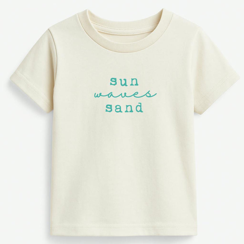 Sun Waves Sand Seafoam Organic Cotton Short Sleeve Toddler T-Shirt
