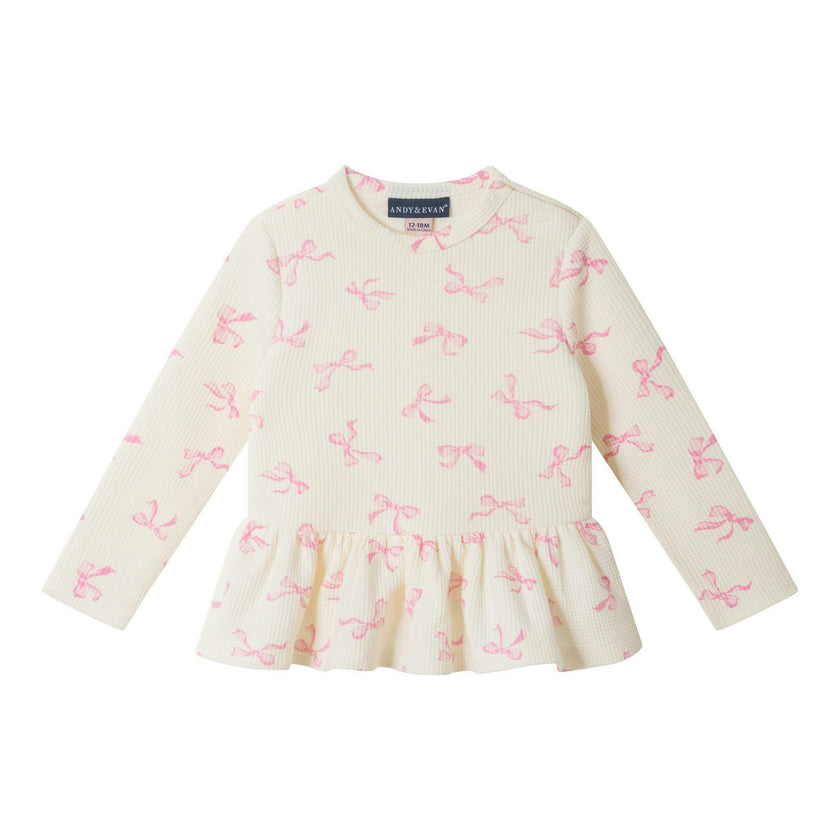 Infant Waffle Lounge Set | Pink Bow