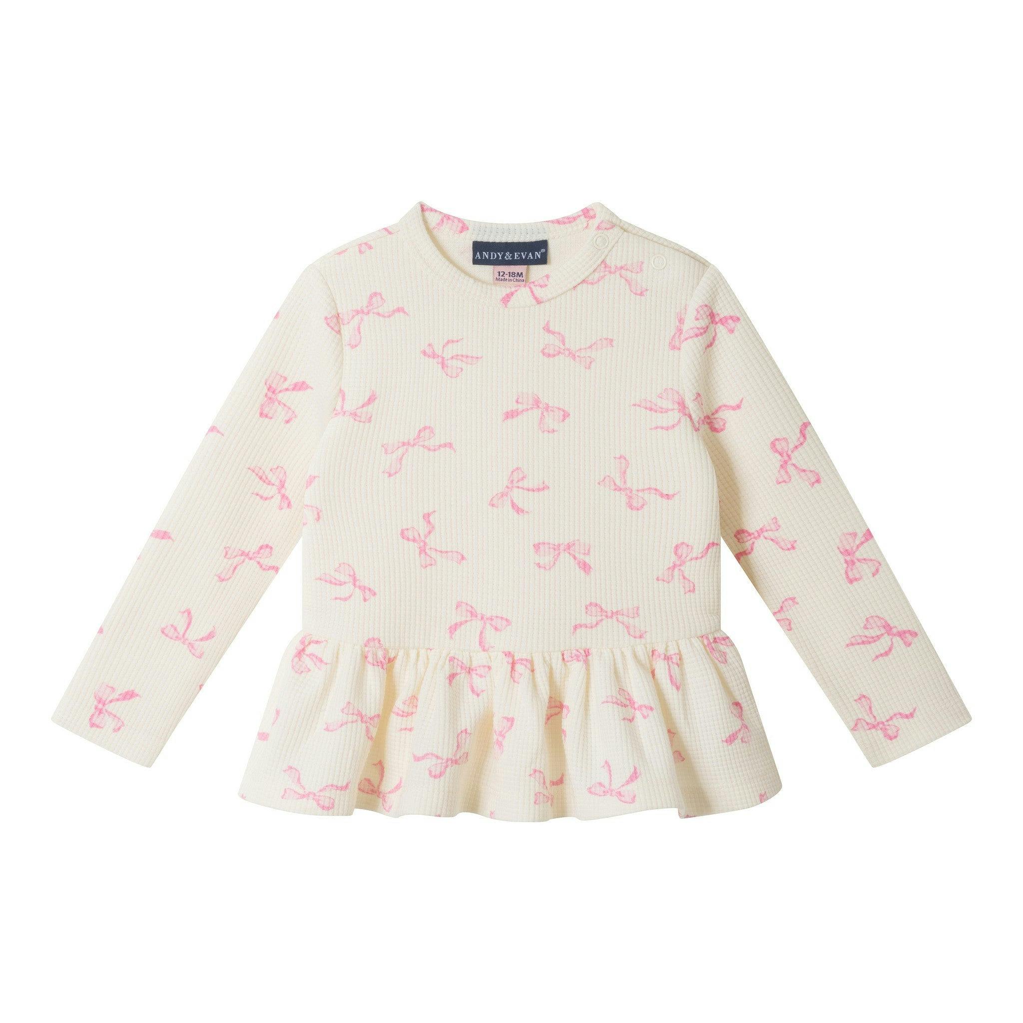 Infant Waffle Lounge Set | Pink Bow