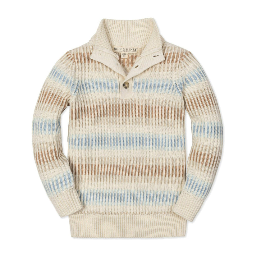 Organic Mock Neck Stripe Sweater