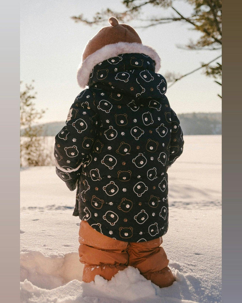 Baby Two Piece Snowsuit Blue Printed Teddy Bears