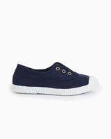Hampton Canvas Plum Plimsolls in Navy