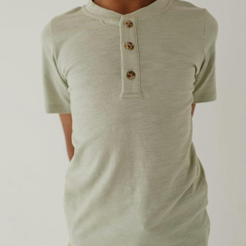 Short Sleeve Henley Shirt Desert Sage