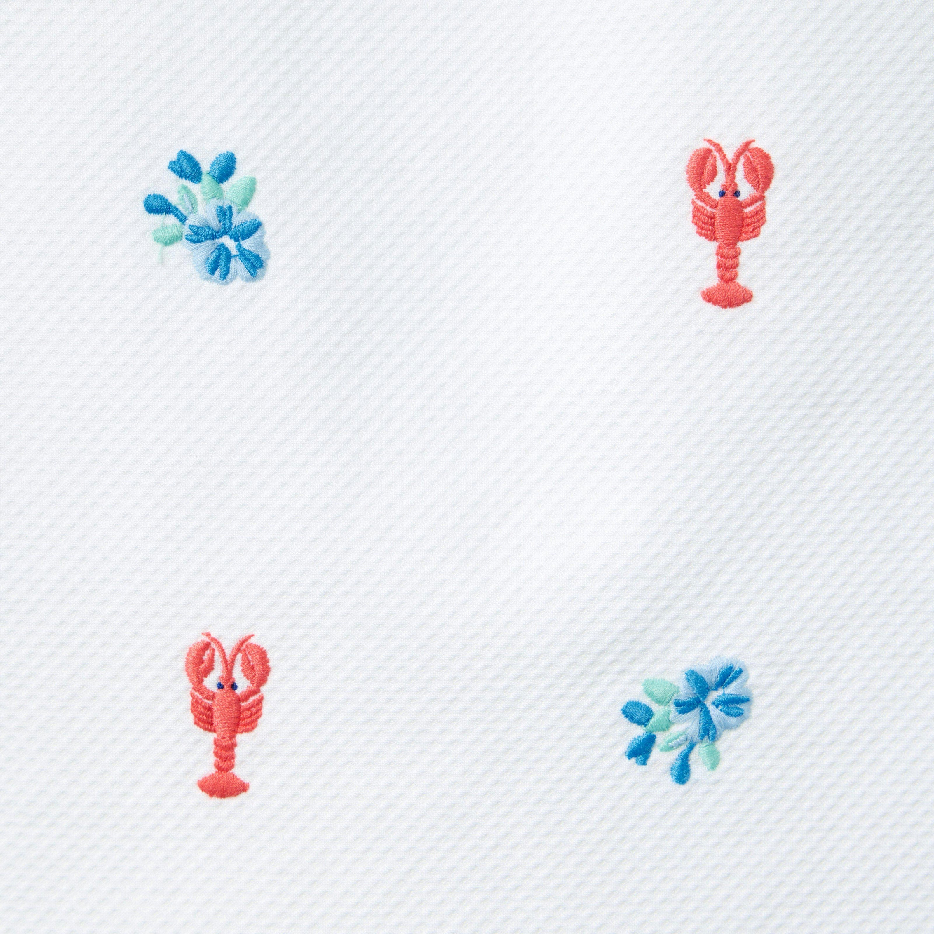 Embroidered Lobster Top, white