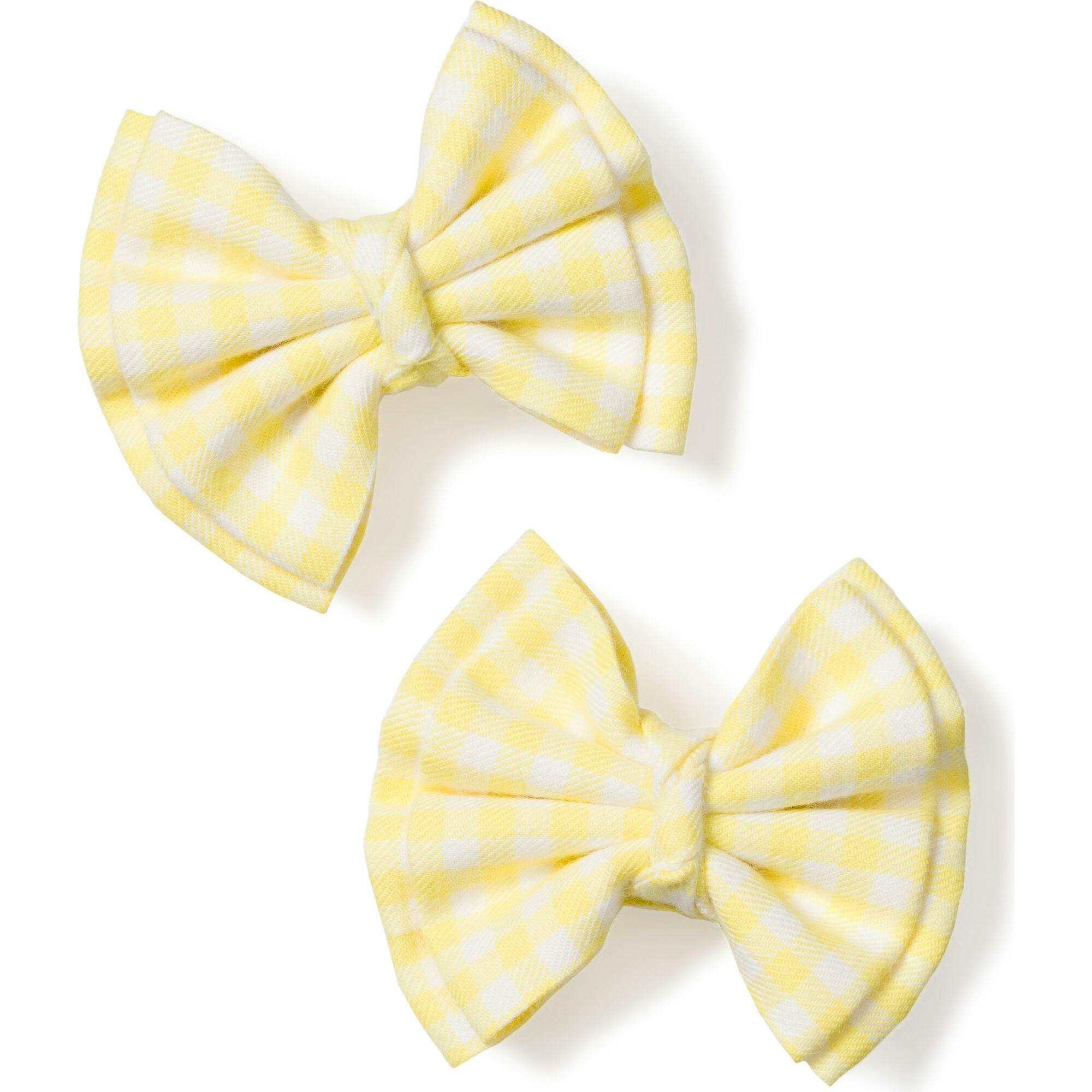 Girl's Twill Hair Bows in Pink Gingham