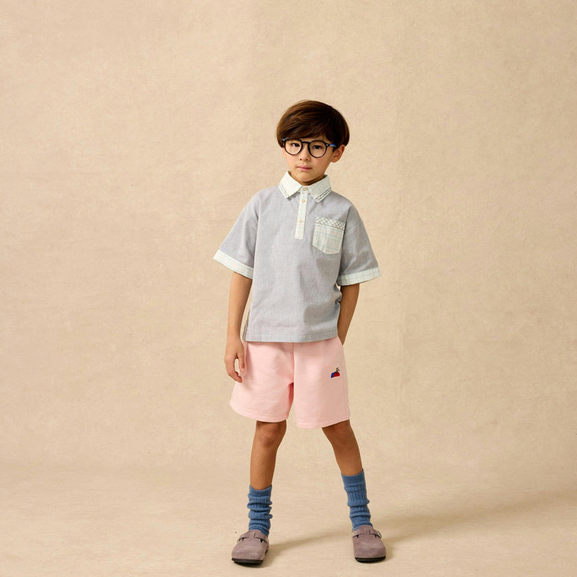 Embroidered Plaid Polo