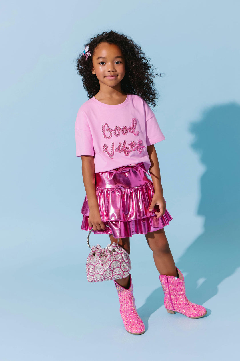 Pink Crystal Good Vibes T-shirt