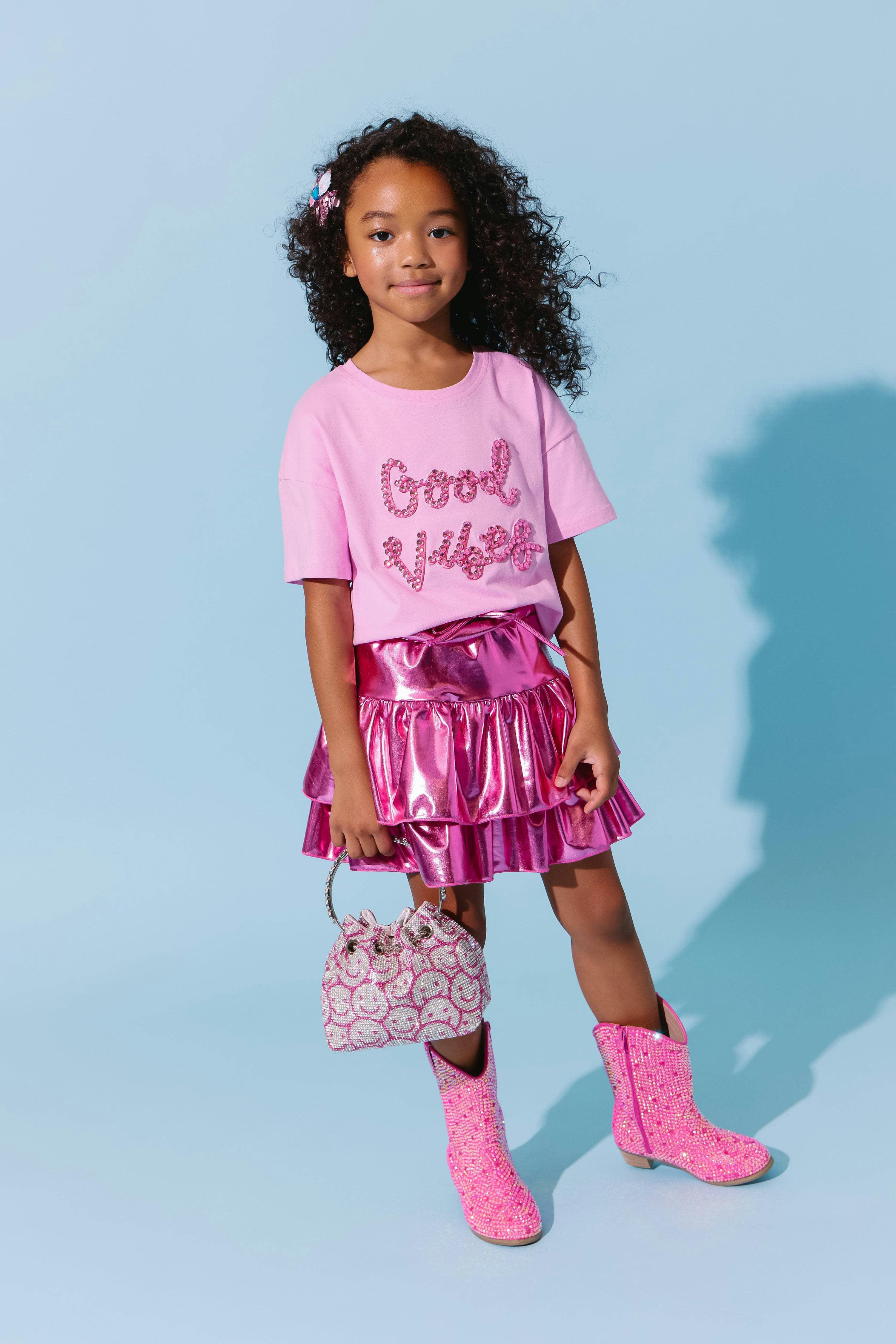 Pink Crystal Good Vibes T-shirt