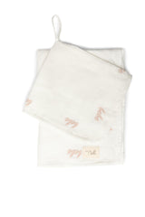 Embroidered Swaddle and Lovey Set Off White/Light Maple