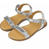 Iris Leather Slim Strap Sequins Sandals
