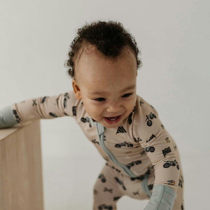 Baby Boy Long Sleeve Zip Romper in Dinosaur