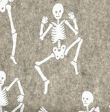 Hand Felted Wool Halloween Skeleton Table Runner - 16"x72"