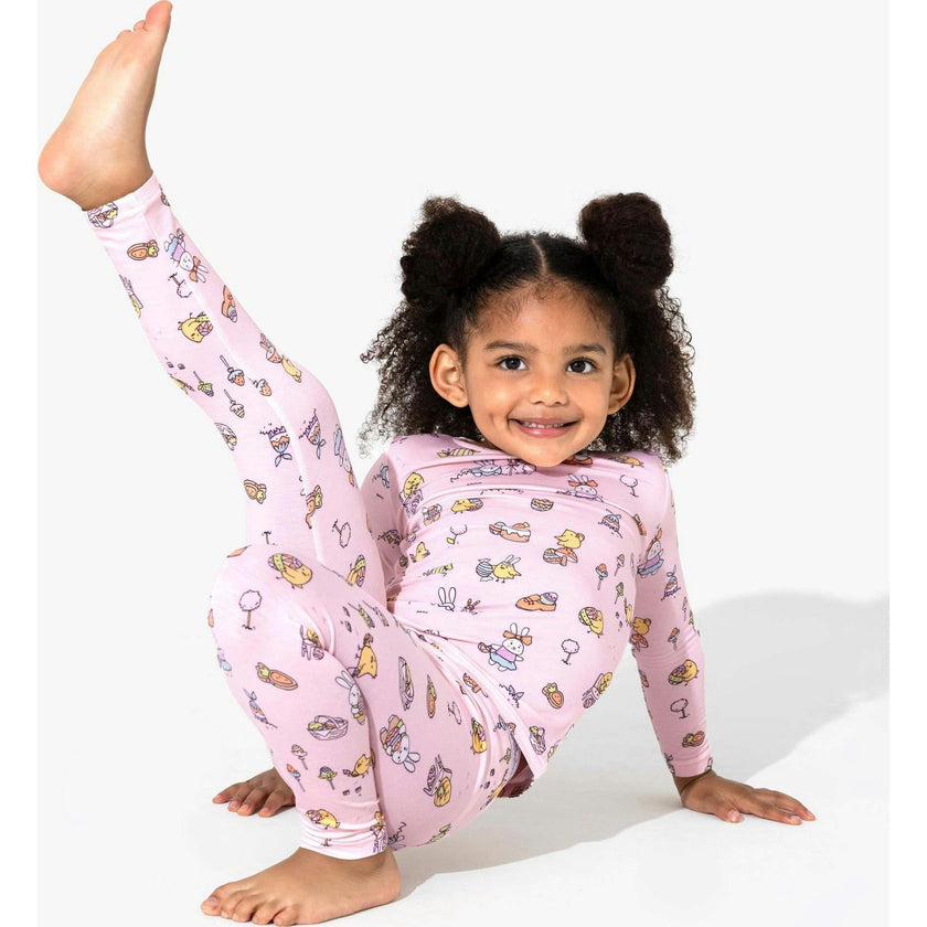 Easter Pink Bamboo Kids Pajamas