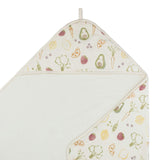 Clementine Fruits & Veggies Hooded Baby Bath Towel & Washcloth Set