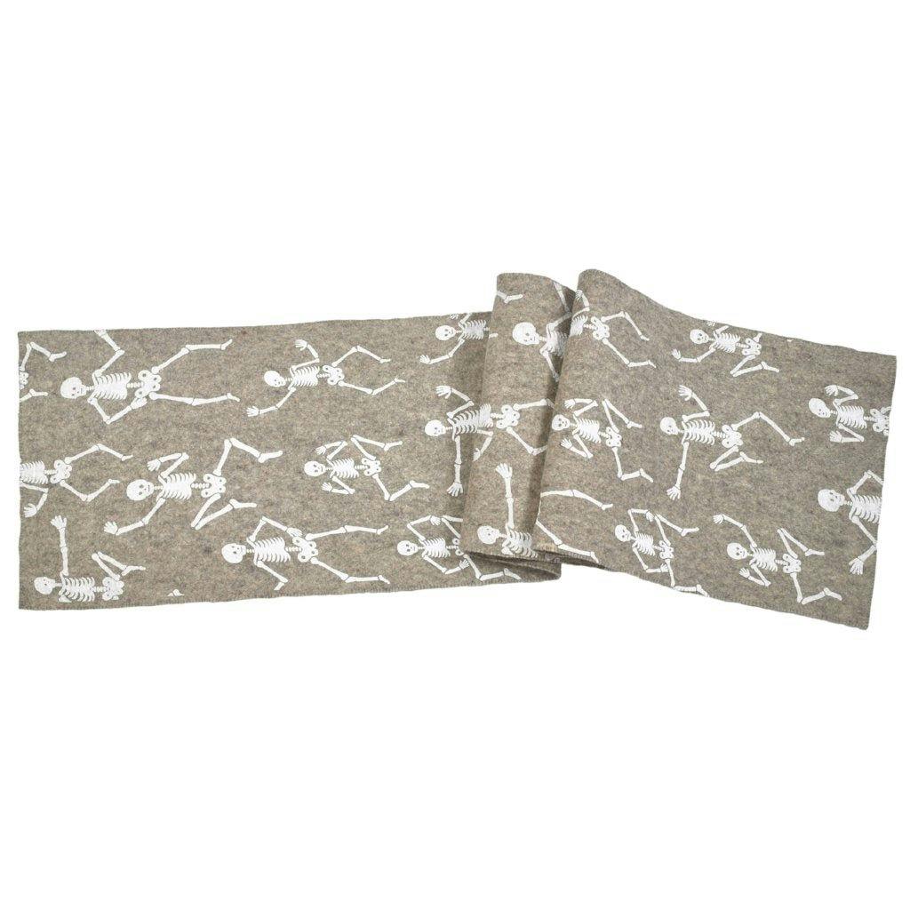 Hand Felted Wool Halloween Skeleton Table Runner - 16