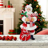 10.5-Inch Fabriché Santa With Christmas Candy and Bag