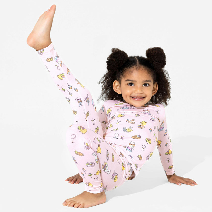 Easter Pink Bamboo Kids Pajamas