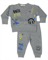 Toddler Sweat Set - Heather Rock Doodles
