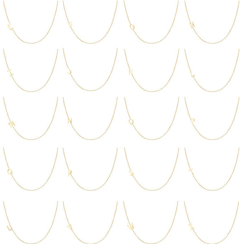 14K Gold Asymmetrical Initial Necklace