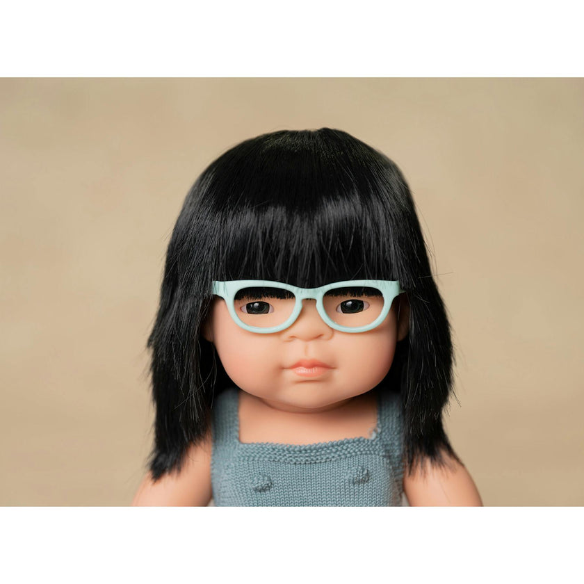 Colourful Edition Collection - Baby Doll Asian Girl with Glasses 15” (lead color rompers)
