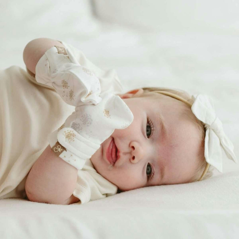 STAY ON 3-PACK MITTS | LAVENDER + DANDELION + HIGH PRAIRIE — Bamboo Organic Cotton Blend, 0–6M