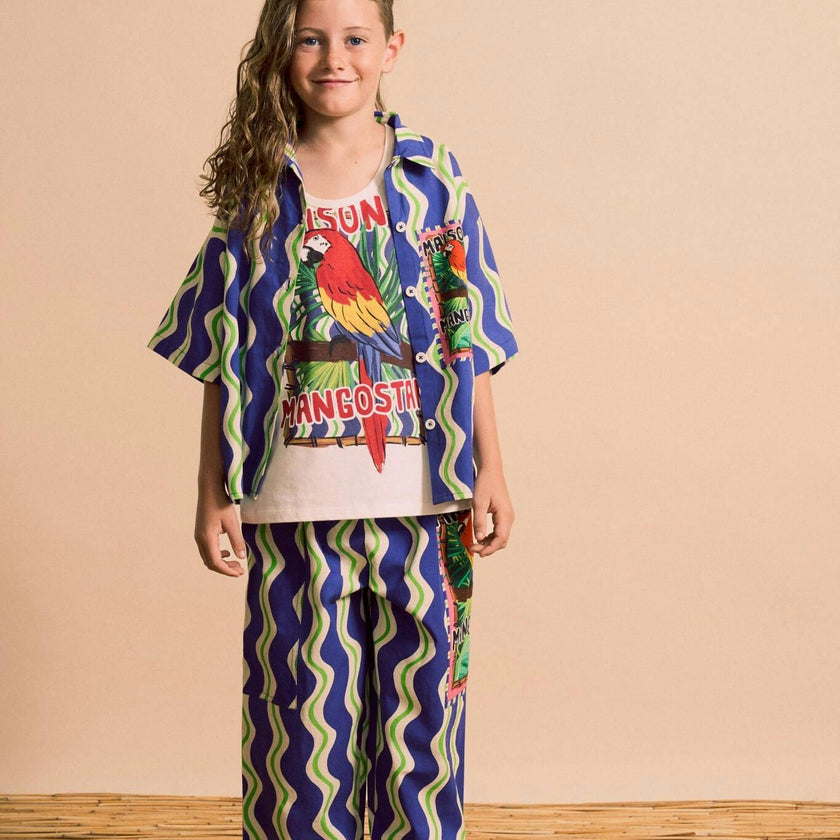 LOROS WAVY PANTS NAVY BLUE