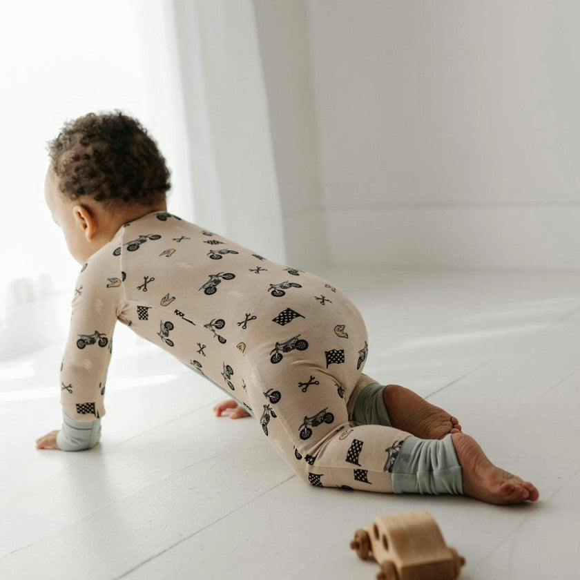Baby Boy Long Sleeve Zip Romper in Dinosaur