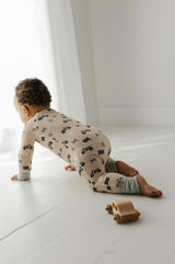 Baby Boy Long Sleeve Zip Romper in Dinosaur