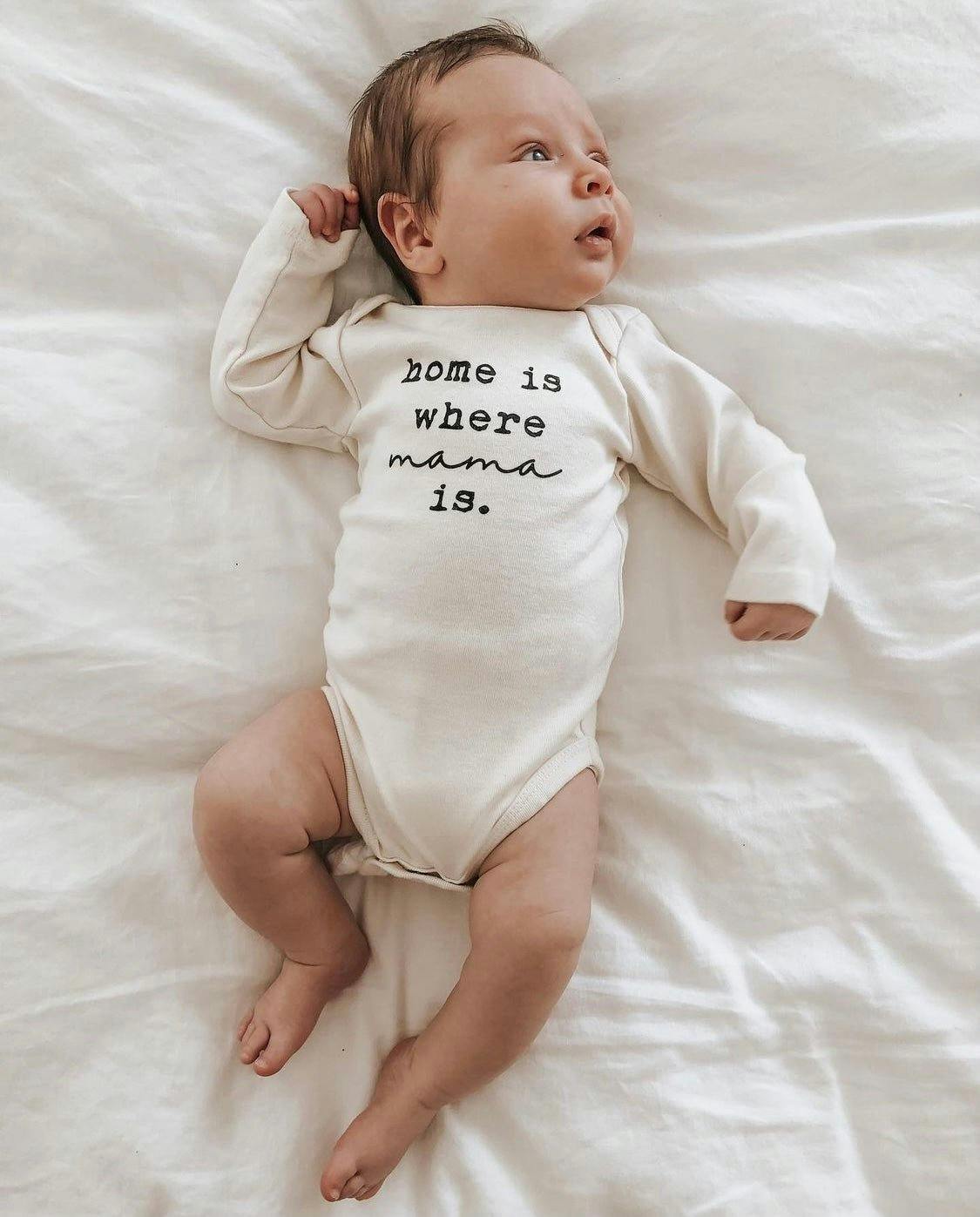 Home is Where Mama is Organic Bodysuit Long Sleeve